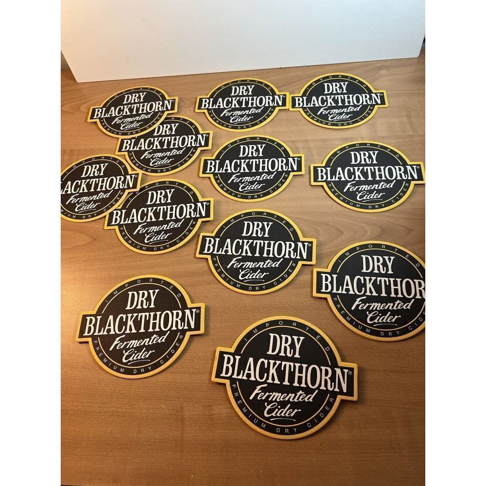 Beer Bar Coasters - Dry Blackthorn Fermented Cider Imported 12 Coasters